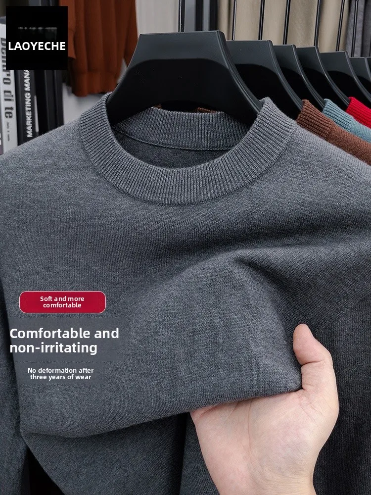 

Men's Knitted Pure Color f-High Collar Sweater Warm Woolen irt Casual Sle Comfortable Breathable for Autumn Winter