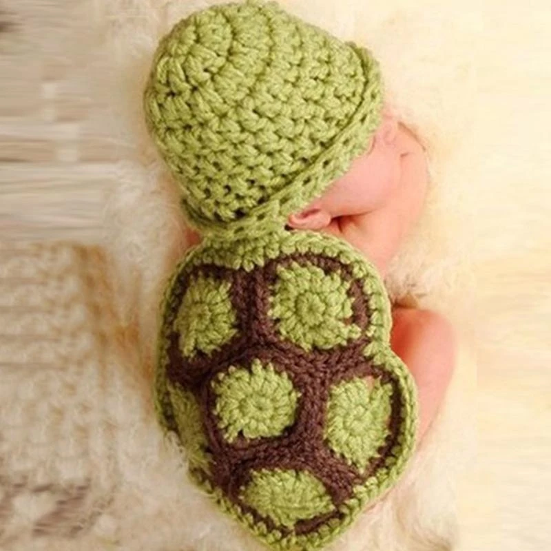 

Children Photography Props Newborn Baby Crochet for Turtle Beanie Hat Costume 15UB