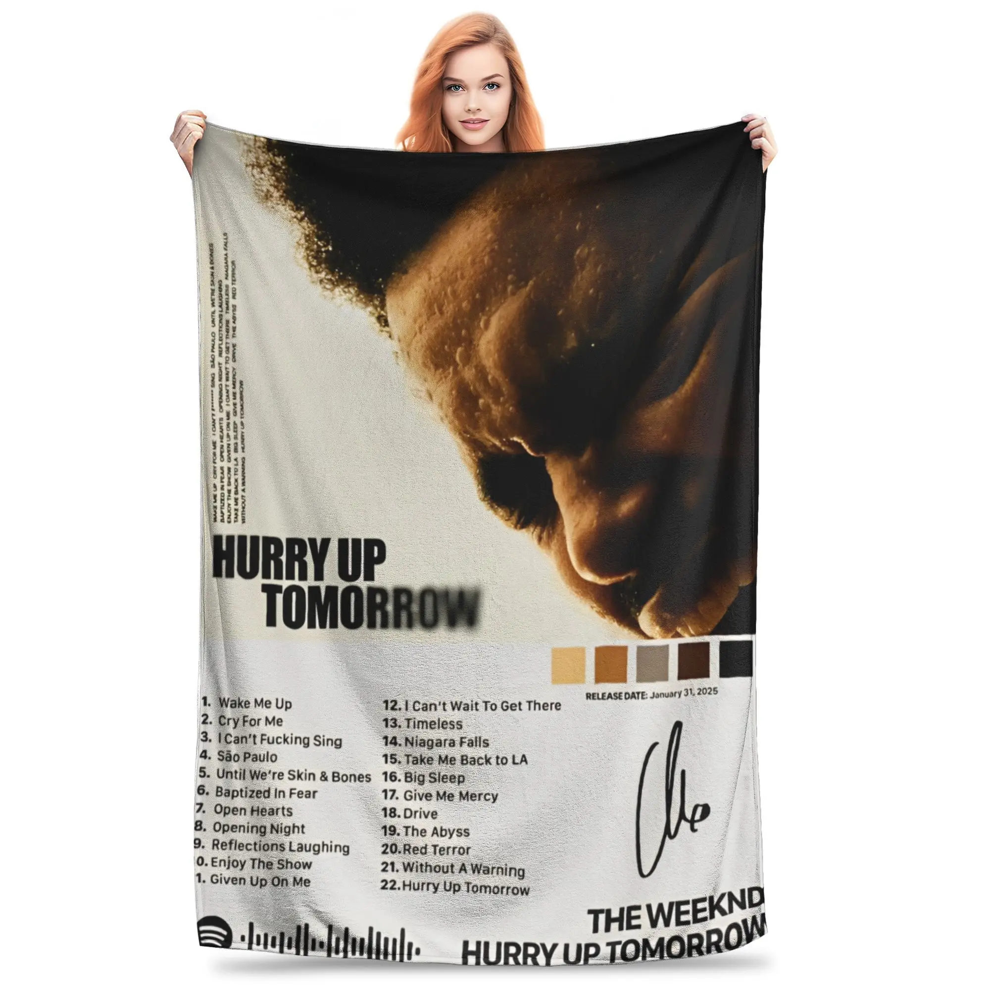 Dépêchez-vous demain The Weeknds couverture en peluche polaire corail pour canapé bureau couette légère et fine