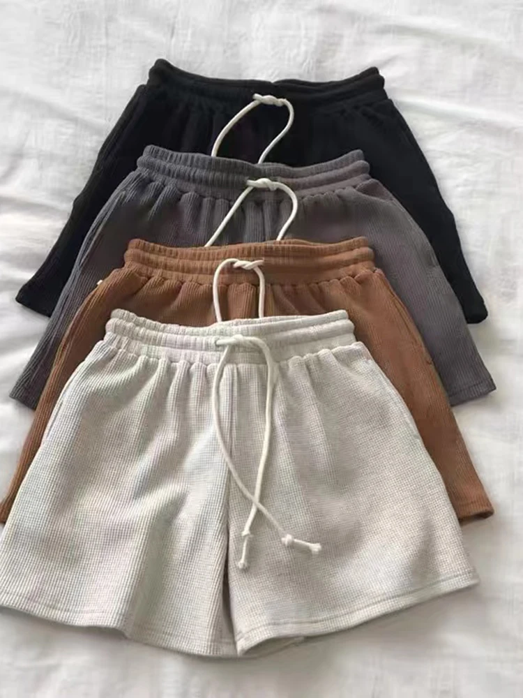 Summer and Autumn Commuting Pure Color Outdoor Leisure Sports Home Sleeping Pants Walking Shorts Female