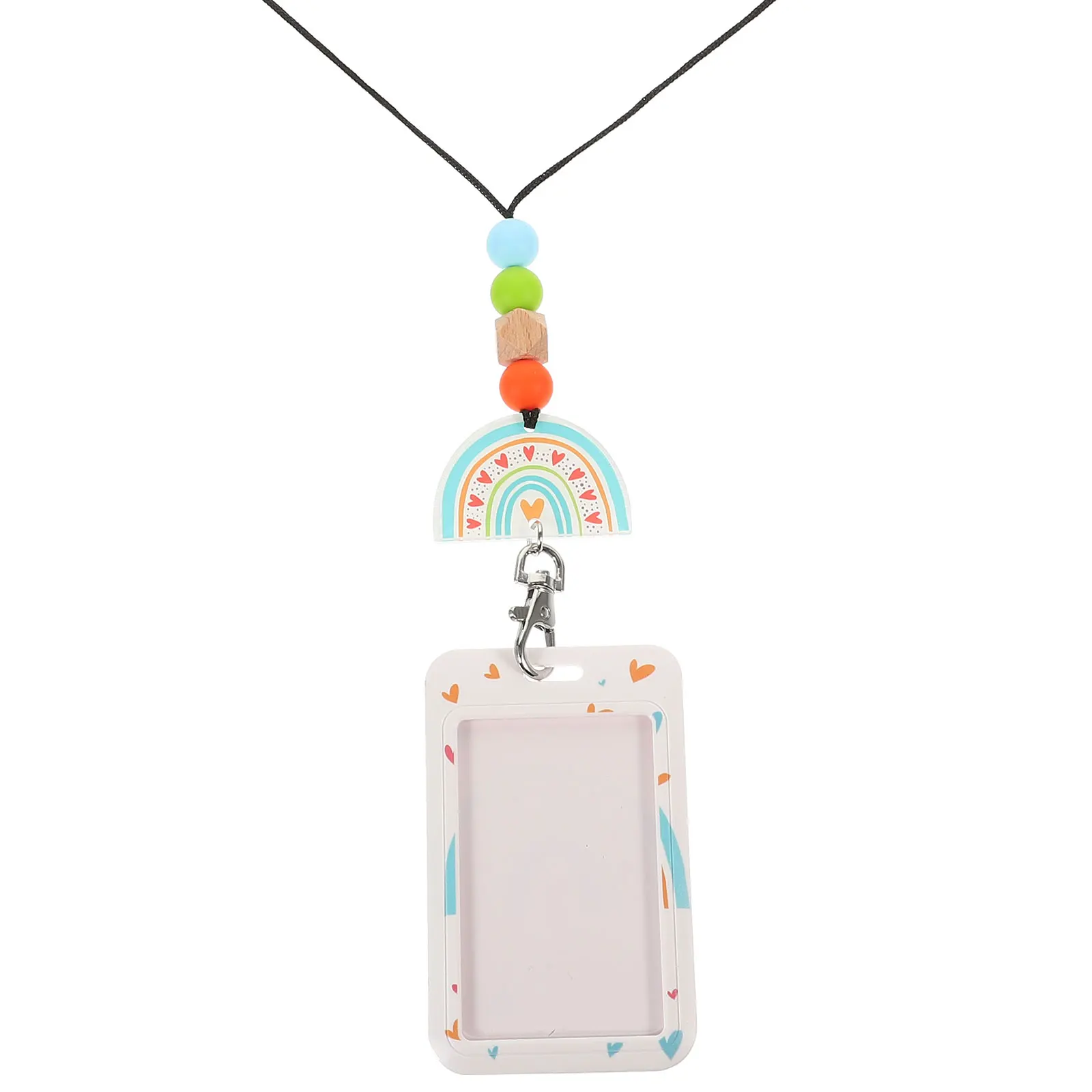

1 Set Id Card Sleeve Lanyard Reusable Badge Protector Slide Open Zinc Alloy Silicone Compact Portable Vertical Card Holder For
