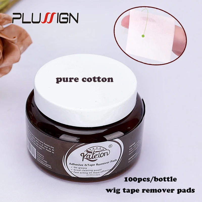 

New Glue Adhesive Tape Remover Pads For Removing Wigs/Top Closure/Toupee/Whiskers 4.5Cm*5Cm Great Cleaning Power 1Bottle/80G