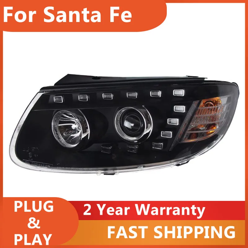 

KOWELL автомобильный Стайлинг для Hyundai, новые фары Santa Fe 2012, головной свет Санта-Клауса, DRL, указатель поворота, ближний свет, линза проектора