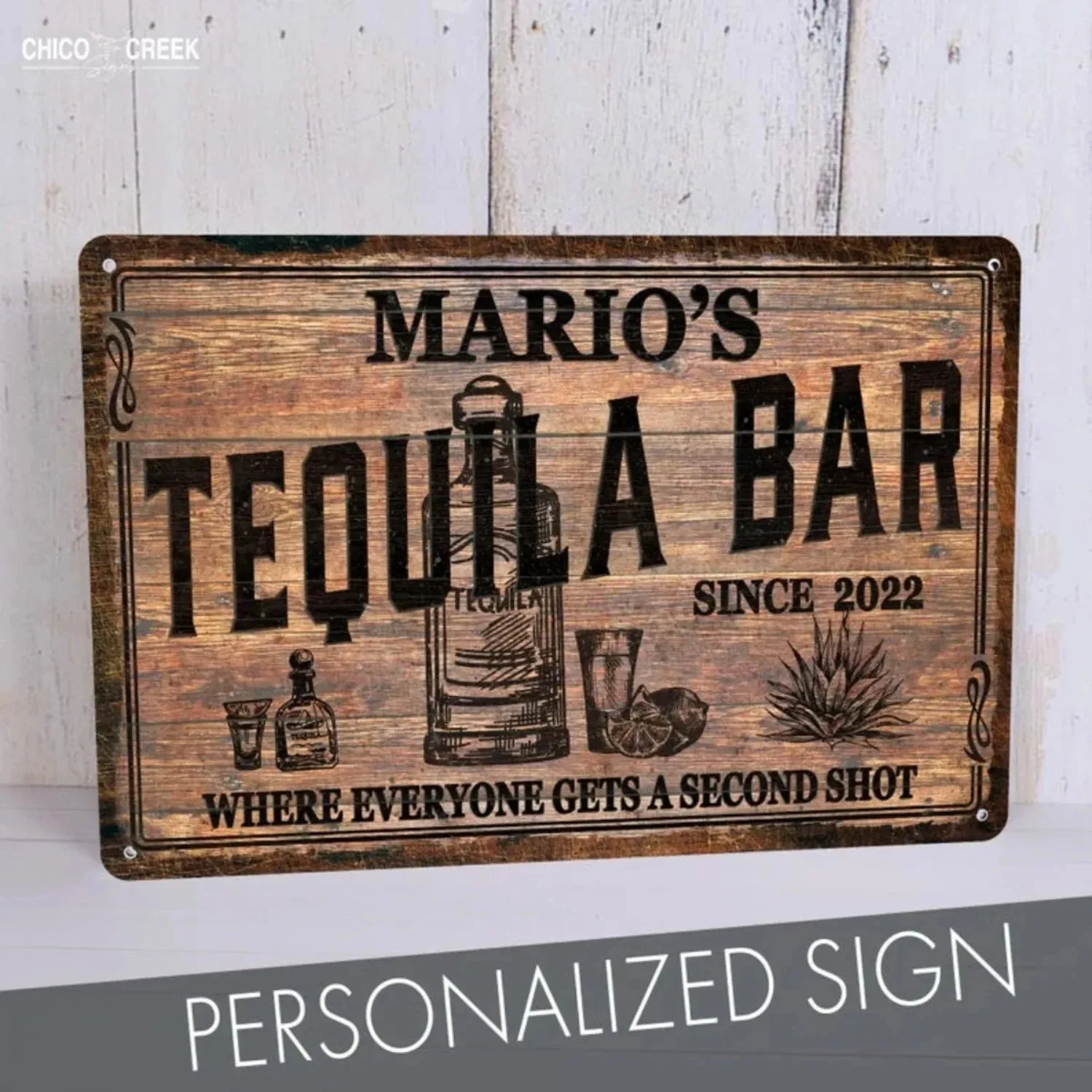 Custom Personalized Vintage Tequila Bar Metal Sign Home Bar Restaurant Wall Decor Gift for Tequila Lovers Decorative Only