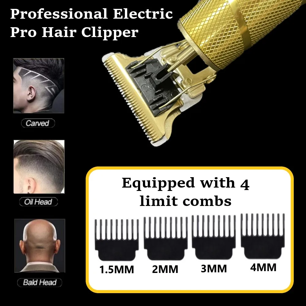 Tondeuse à cheveux électrique sans fil pour hommes, rasoir professionnel, machine à couper les cheveux, tondeuse de barbier