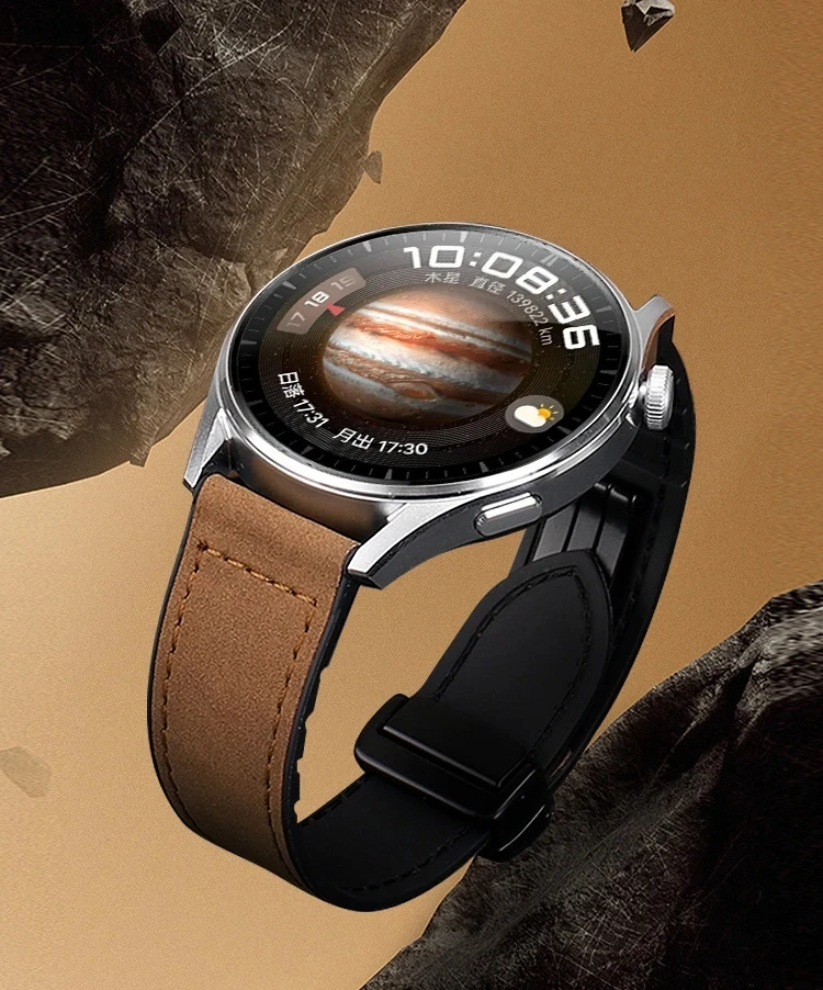 Leder-Silikonarmband für Samsung Galaxy Watch 4, 5, 6, 7, 40 mm/44 mm, Magnetband für Galaxy Watch 4/6 Classic 43 47 mm 42 46 mm – Detail 10