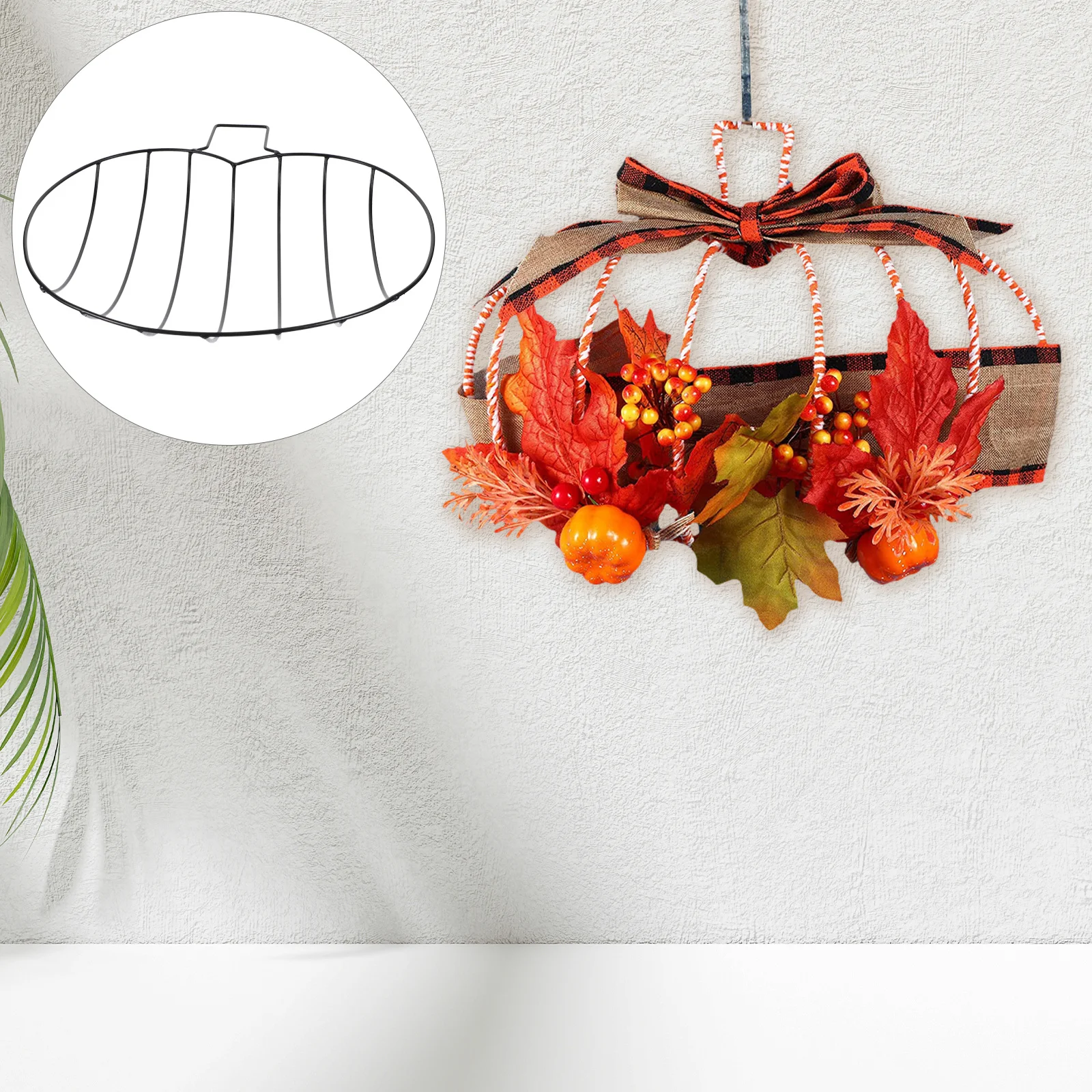 

2Pcs Pumpkin Wreath Form Sturdy Metal Wire Frame Fall Thanksgiving DIY Decoration Harvest Autumn Decor Wreath Form