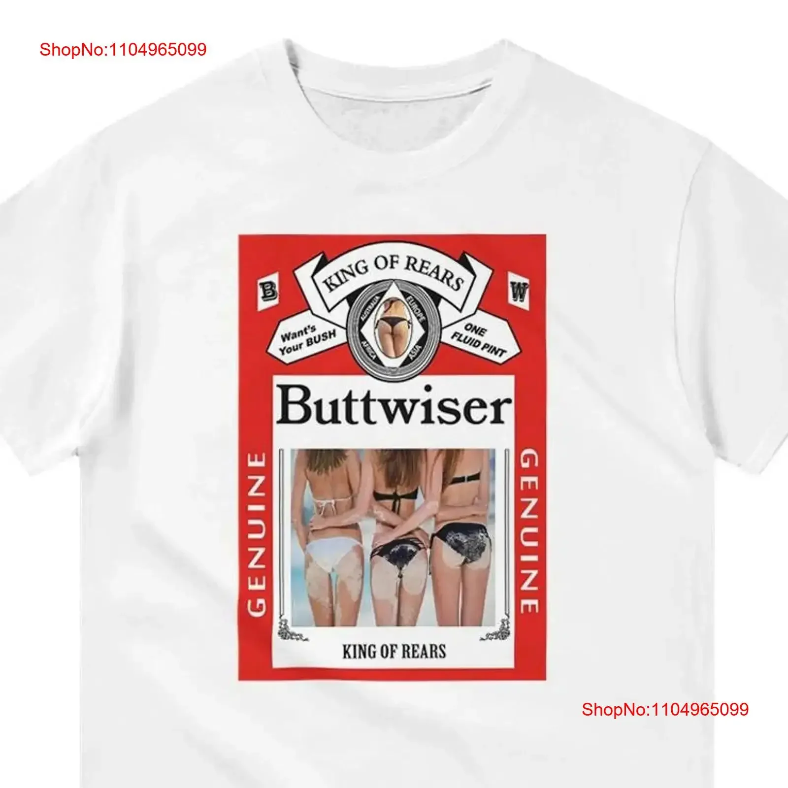 Camiseta Buttwiser King of Rears divertida parodia de cerveza Budweiser vintage lavada moda Top para uso diario estirado homme suave