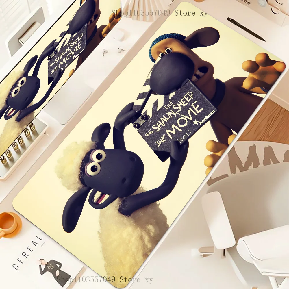 Classical Cartoon S-Shaun The S-Sheep Cute Mousepad Desk Pad Gaming Accessories Prime Gaming XXL Keyboard Pad Stitched Pad