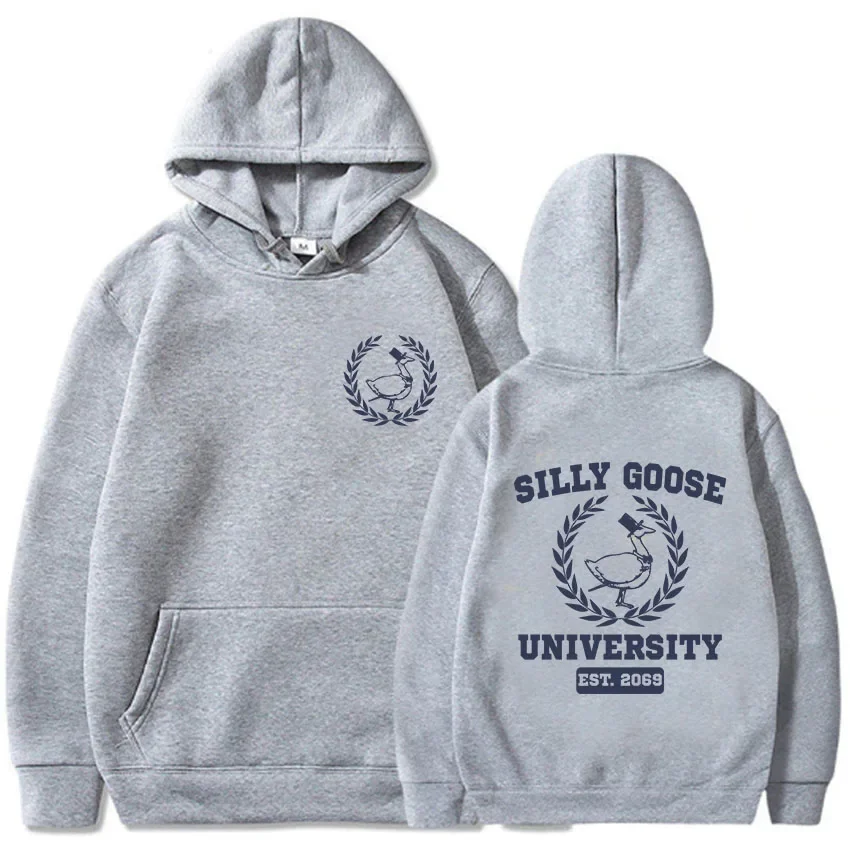 Silly Goose University Graphic Hoodies Male/female Autumn Winter Sweatshirt Prevalent Fleece Pullover Long Sleeve Blouse Clothes