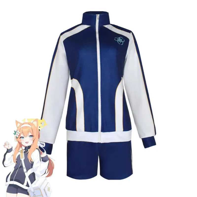 

Anime Game The Animation Blue Archive Iochi Mari Cosplay Costume Campus Tracksuit T-shirt Coat Wig Adult Woman Sexy Daily Suitv;