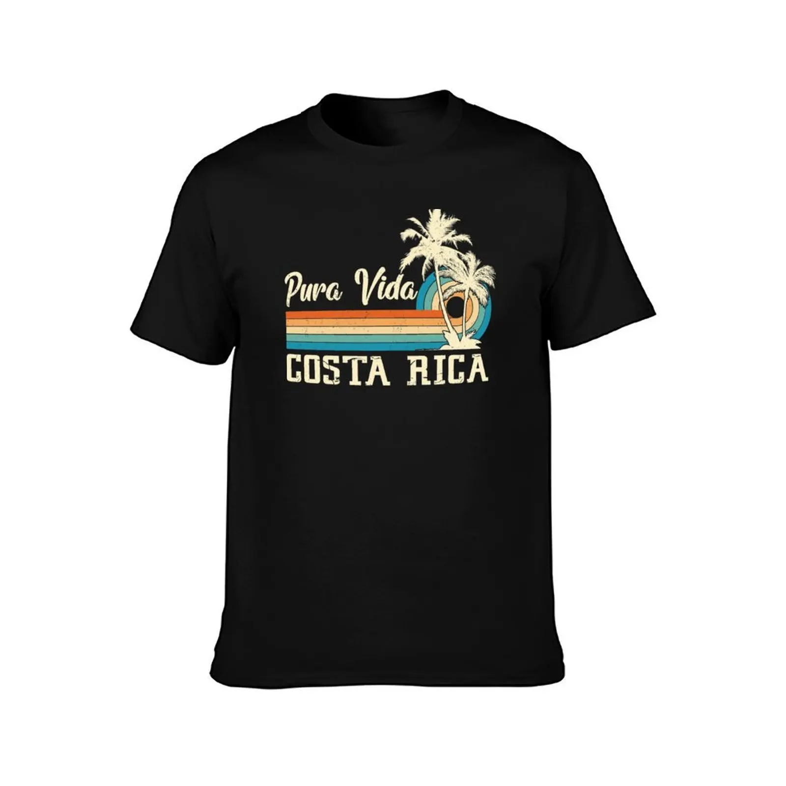 Pura Vida Costa Rica Shirt Retro Beach Vacation Shirt Souvenir Beach T-Shirt, Summer Casual Cotton Tee, Vintage Graphic Print