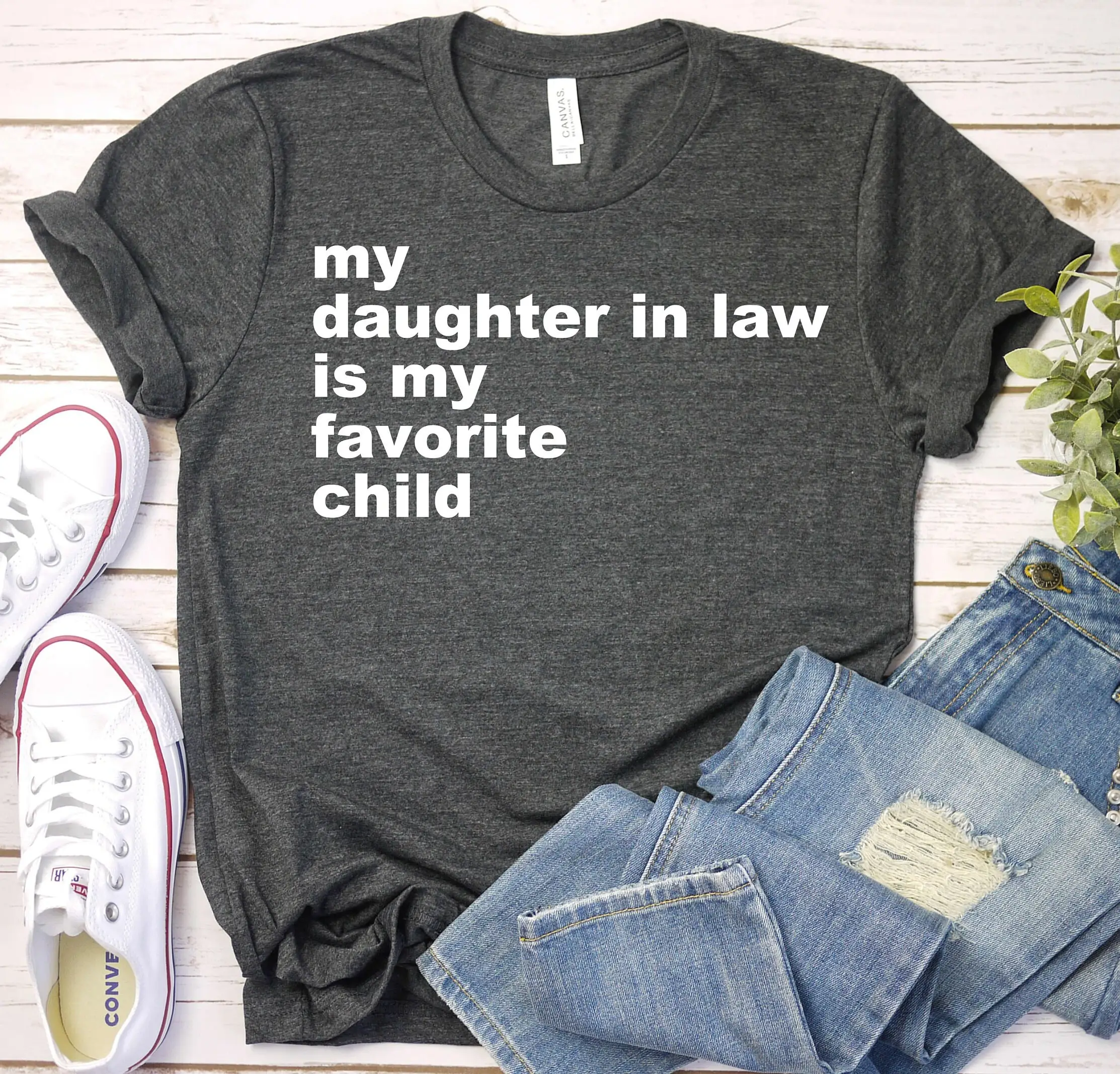 My Daughter In Law Is Favorite Child Father'S Day T Shirtmother Shirt Family Matching Mother Dad