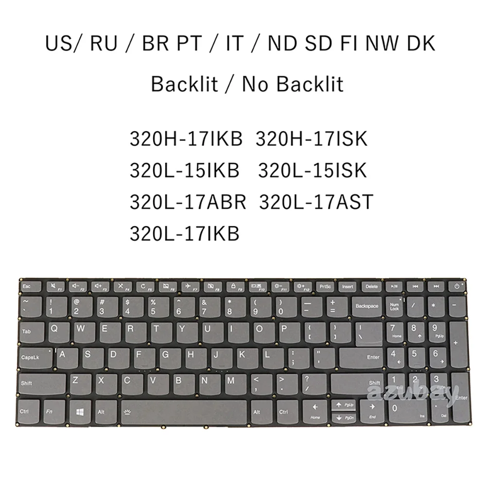 Laptop Keyboard For Lenovo 320L-15IKB 320L-15ISK 320R-15ikb 320E-15ikb 320-15ikb US Russian Brazilian Portuguese Italian Nordic