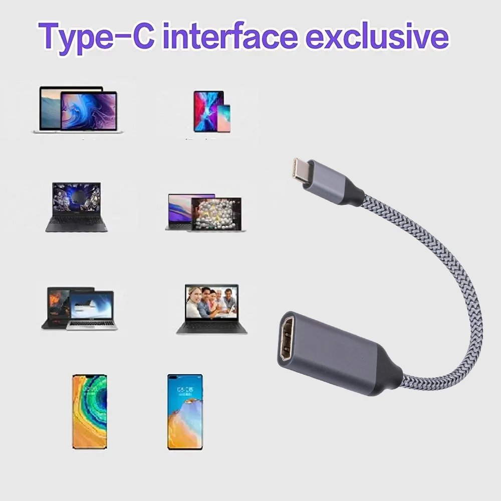 USB C to HDMI Cable 4K@60Hz Type C to HDMI-Compatible Converter HDTV Cable for PC Laptop MacBook Air iPad USB-C HDMI Adapter