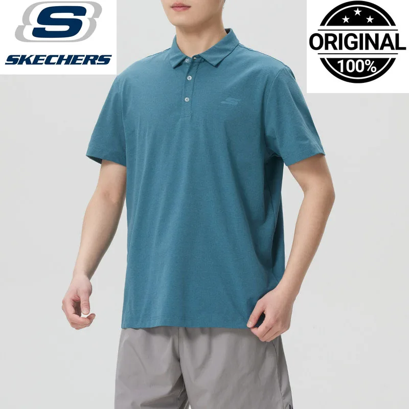 

Skechers Men's Knitted Polo Shirt Breathable Casual Golf Tennis Sports Short Sleeve Top P226M216-0515