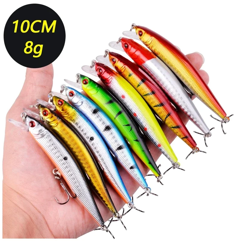 Minnow Mixed Colors Random Fishing Lure Set 3/5/8PCS 10CM 8G Hard Bait Artificial Fishing Accessory 2026