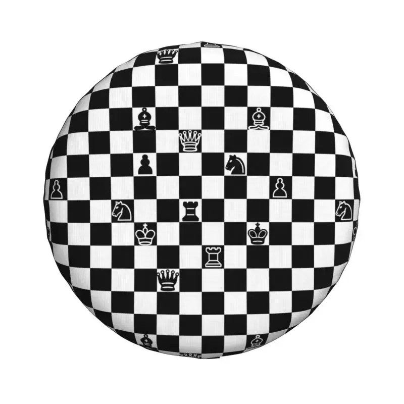 Custom Chess Lover Spare Wheel Cover for Jeep Mitsubishi Pajero 4x4 SUV Chessboard Game Tire Protector 14