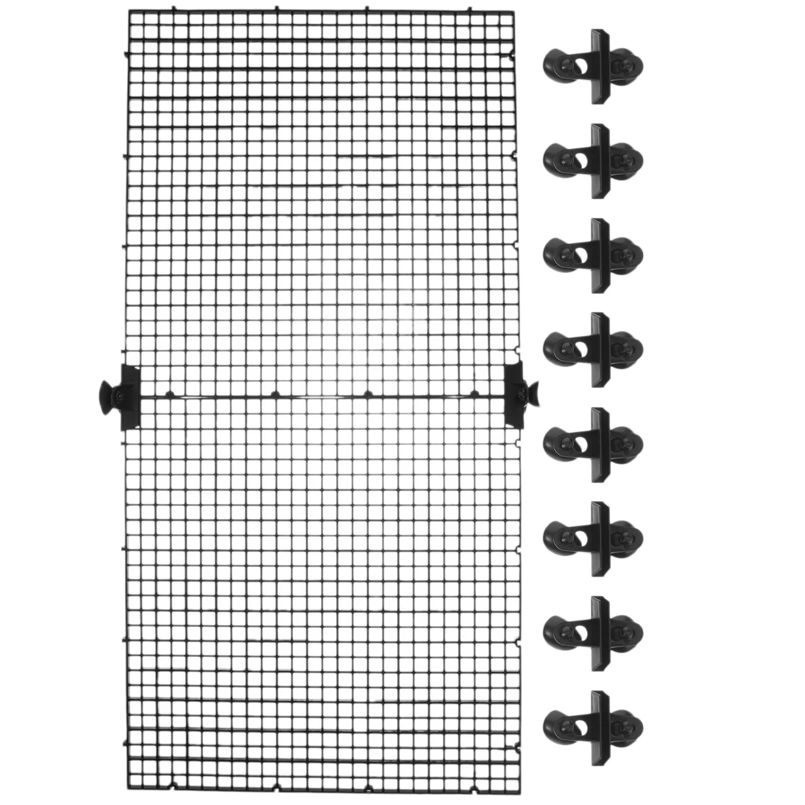 

Fish Tank Escape Plate 2 Black 30x30cm Panels 10 Suction Cups Aquarium Divider Tray Grid Cover Isolation Board Promotes