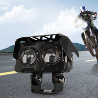 Motorcycle accessories led mini Projection Spotlight Double color  Auxiliary motorcycle headlights Fog lights additional lights