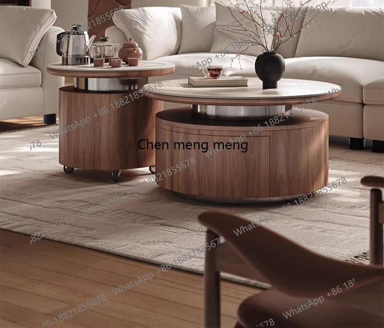 

Журнальный столик для гостиной, компактный, в стиле лёгкой роскоши, высококачественный, передвижной, с каменной столешницей и функцией заваривания чая