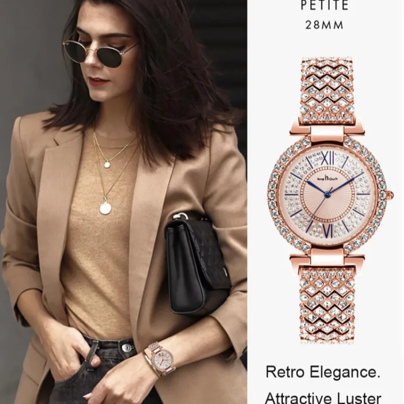 Women's Diamond Fashion Business Watch Waterproof Luxury Watches