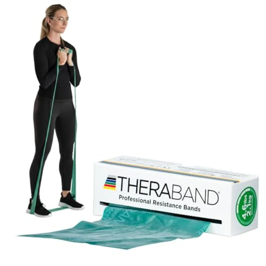 Bandas de Resistencia, Rollo de 6 Yardas, Banda Elástica de Látex Profesional para Ejercicios de Cuerpo Superior e Inferior, Fisioterapia, Pilates, Uso en Casa