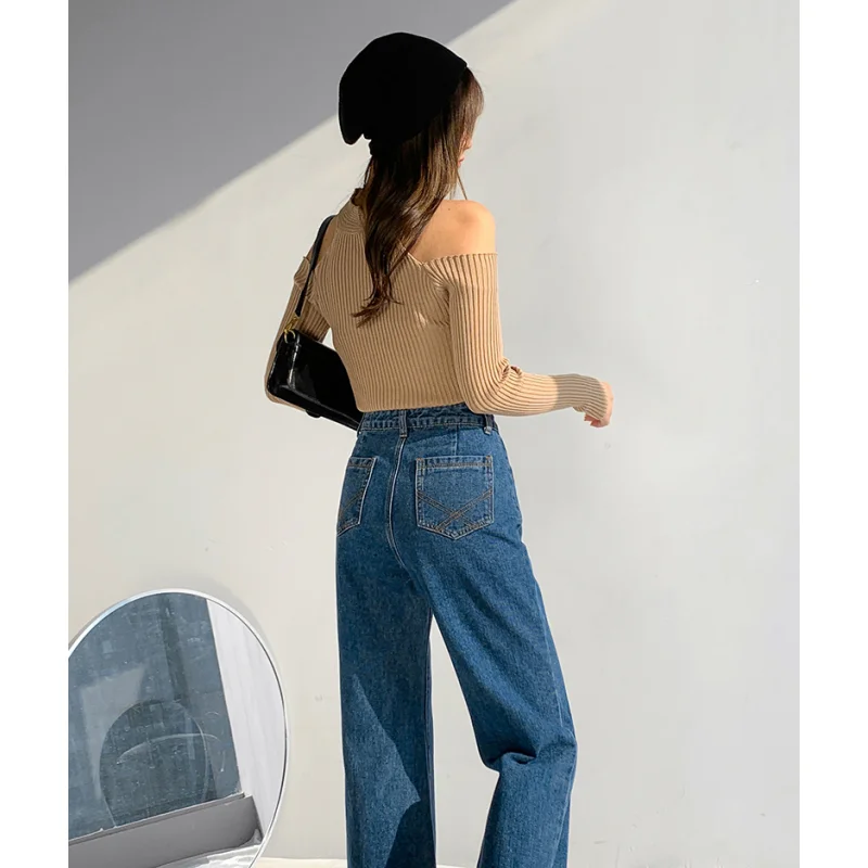 Blue Jeans Women High Waist American Wide Leg Pants Fashion Hip Hop Vintage Female Street 2023 Straight Summer Y2K Trouser