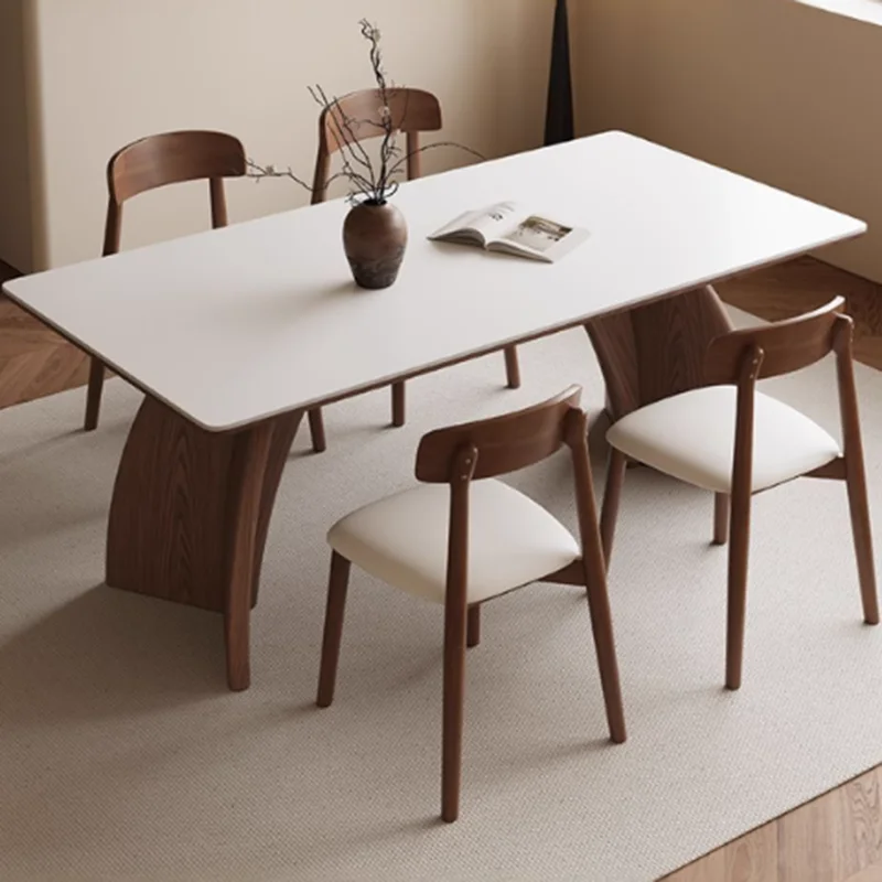 طاولة طعام مستطيلة حديثة الشمال الخشب الفاخرة طاولة طعام منزلية العصور القديمة نمط Mesas Plegables Portatil أثاث غرفة المعيشة #2