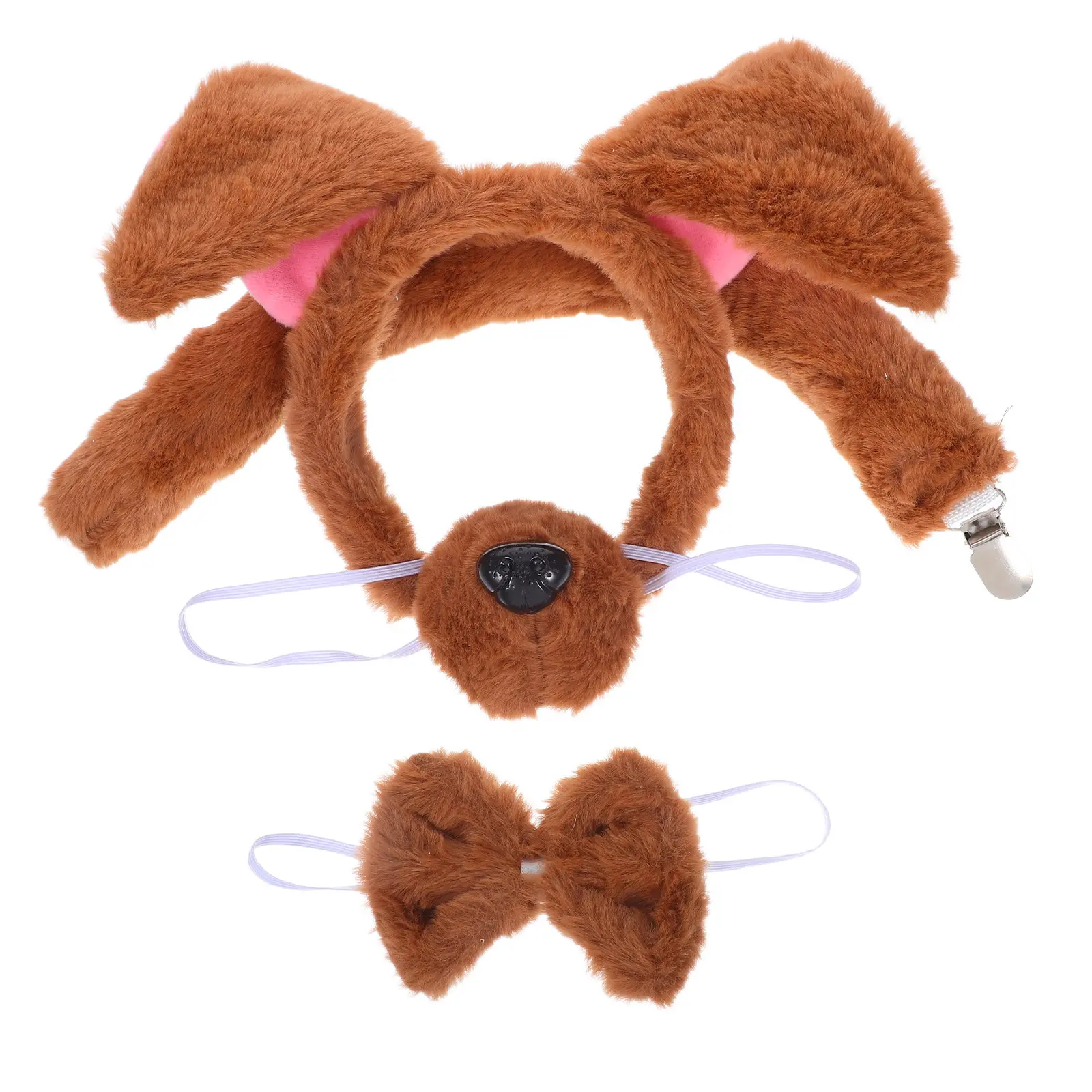 4Pcs Animal Dog Ears Headband Set Adjustable Wire Puppy Hair Hoop Cosplay Party Accessories Giraffe Ears Headband