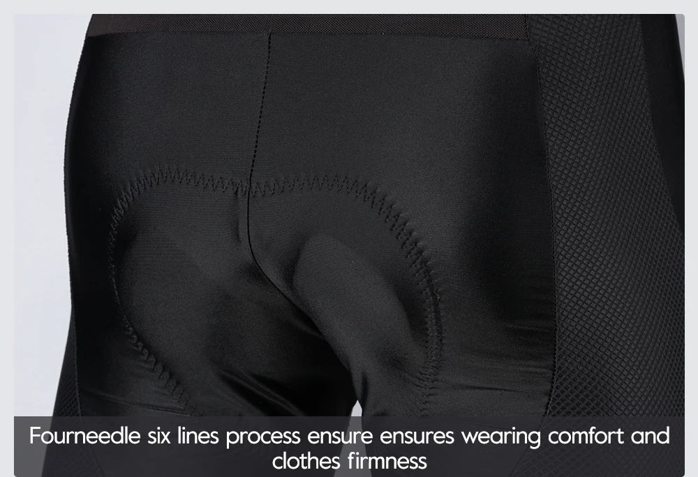 RION Herren Radsport-Trägerhose Gepolsterte Tights Rennrad MTB Fahrradbekleidung Atmungsaktiv 5H Reithose Hyosung Creora Elastan – Detail 14