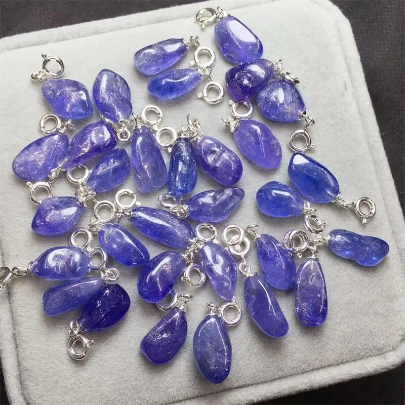 S925 Natural Freeform Tanzanite Pendant Energy Gemstone Fine Jewelry Necklace For Women Party Holiday Gift 1PCS