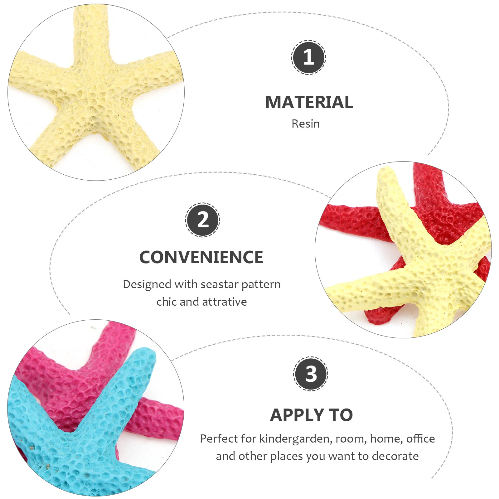 

Mediterranean Style Resin Seastar Wall Hanging Decoration Creative Home Office Kindergarten Hotel Wall Ornament