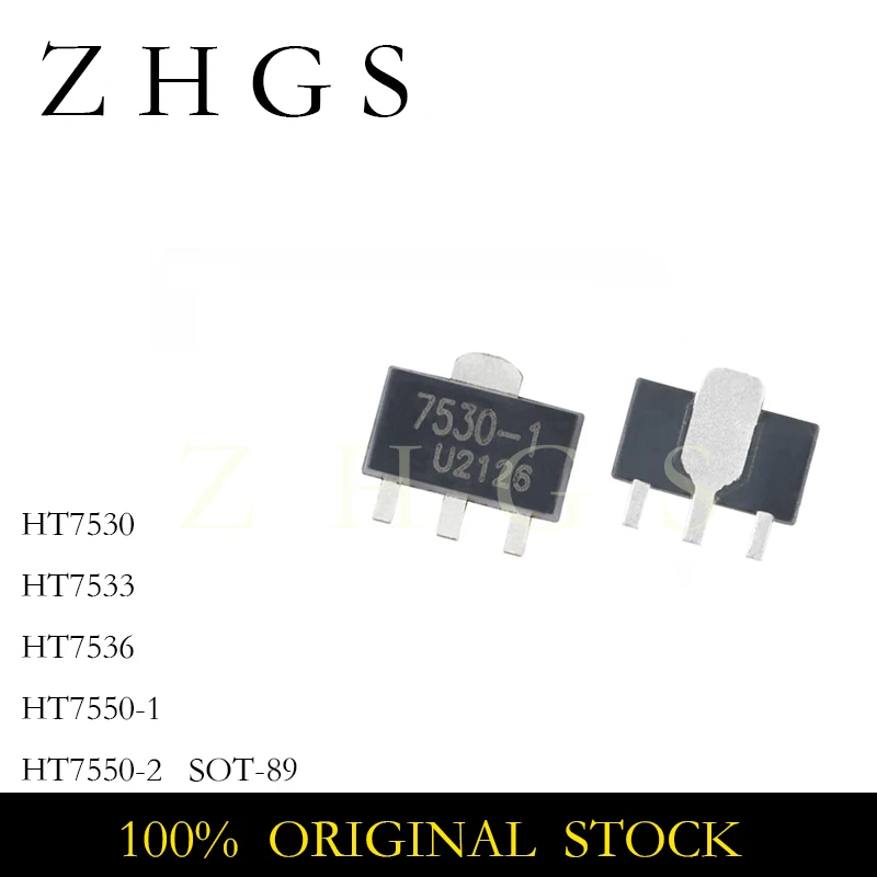 100PCS HT7530 HT7533 HT7536 HT7550 SOT-89 HT7530-1 HT7533-1 HT7536-1 HT7550-1 HT7550-2 SOT89 7530 7533 7536 7550 Triode