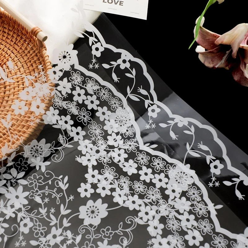 

[YU] 20 шт. прозрачной упаковочной бумаги для цветов, кружевная бумага для упаковки цветов, водонепроницаемая, для подарочных букетов, декоративные упаковочные материалы