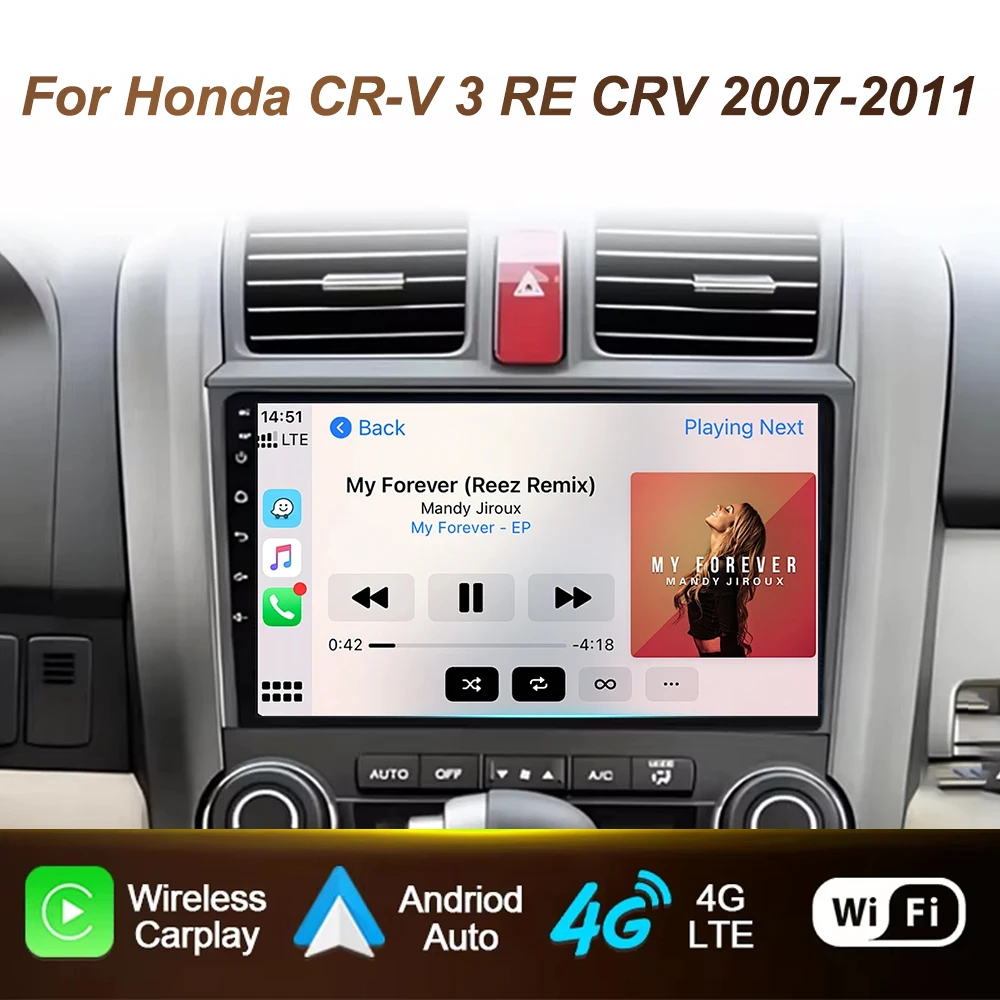 

Автомобильный радиоприемник Carplay Android Auto для Honda CR-V 3 RE CRV 2007-2011, мультимедийный GPS-навигатор, плеер, видео DSP 2din, DVD, головное устройство