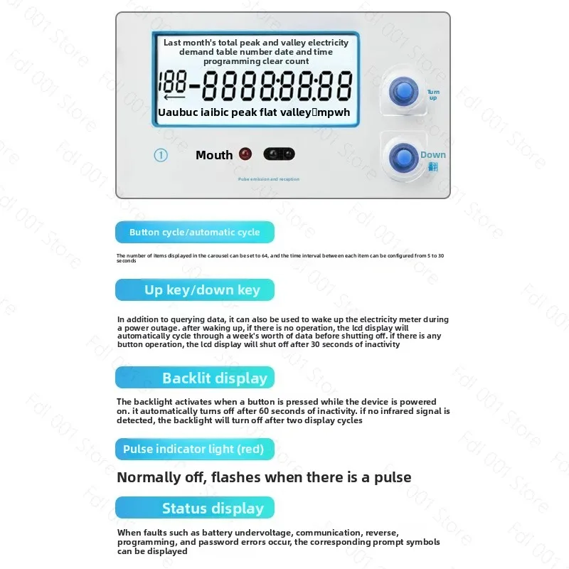 Three Phase 4 Wire Multirate Smart Meter DTSF666 Time of Use Tariff RS485