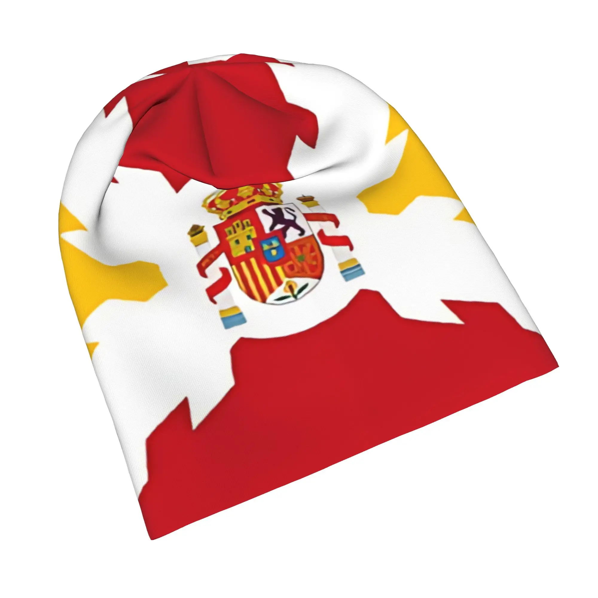 Spain Flag Burgundy cross  Skullies Beanies Hats  Goth Unisex Outdoor Caps Warm Head Wrap Bonnet Hats