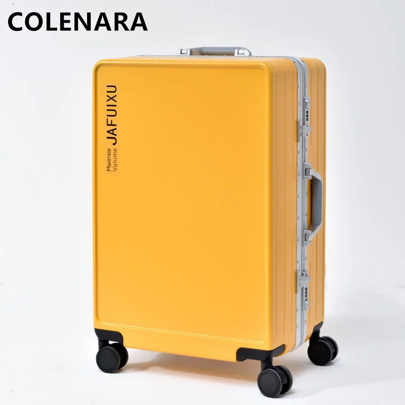 COLENARA 20 "24" 26 Inch ABS + PC Luggage Large Capacity Aluminum Frame Trolley Case Men Boarding Box Carry-on Travel Suitcase