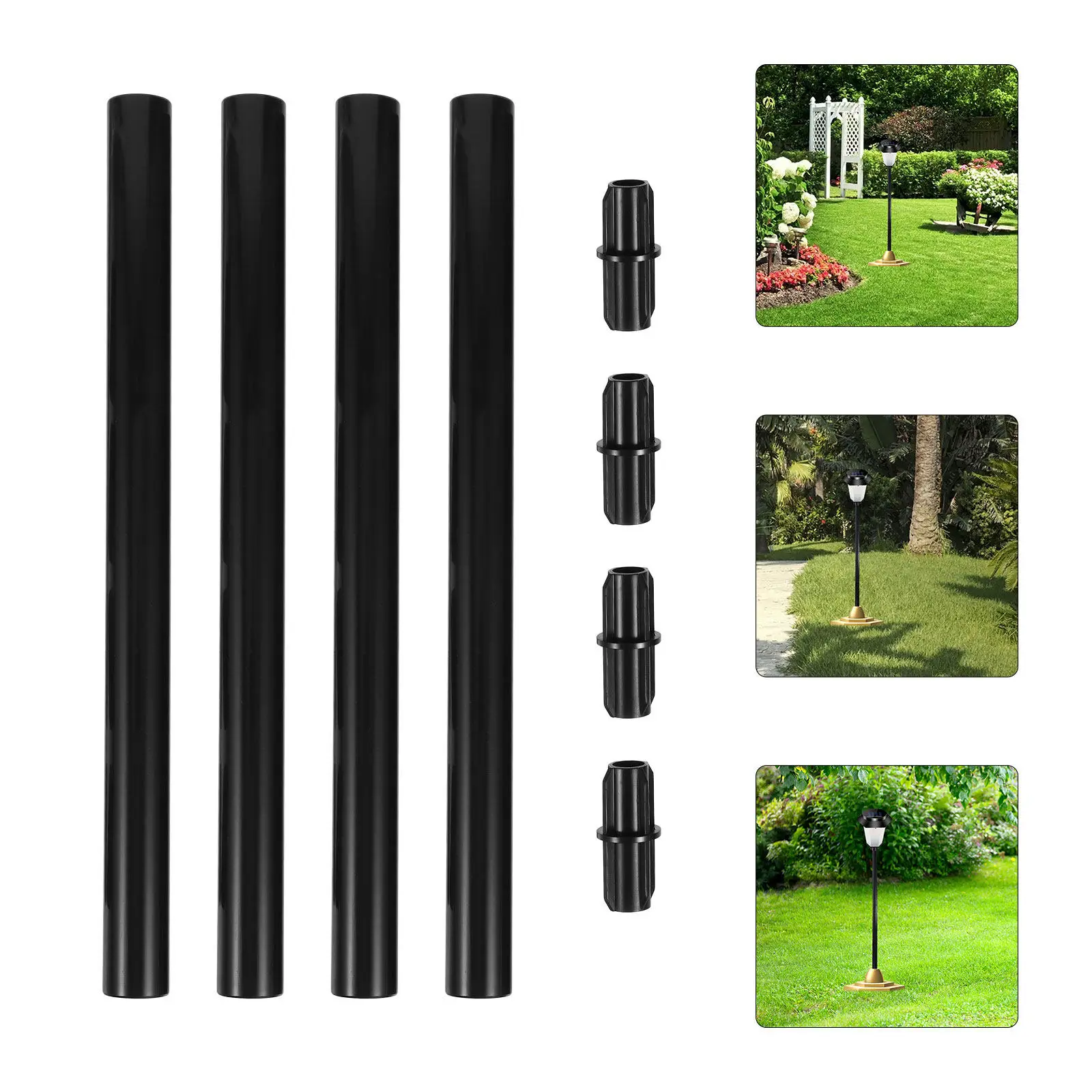 

4 комплекта садовых солнечных светильников на колышках, сверхпрочные ABS-опоры для грунта, простая установка, дренажная конструкция для наружного освещения газонов и дворов