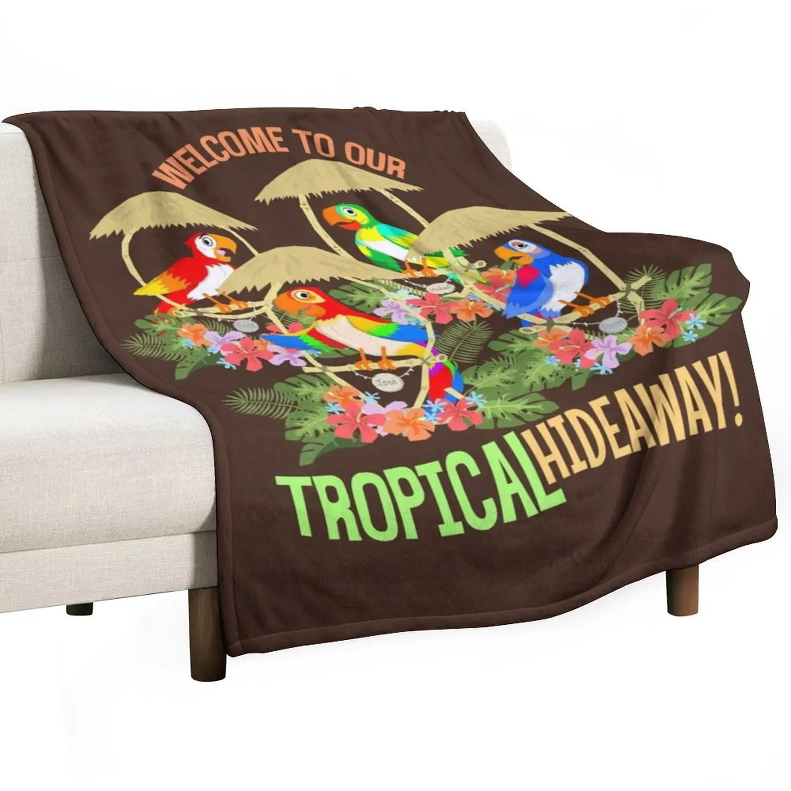 Tiki Room: Welcome to our Tropical Hideaway Throw Blanket Summer Beddings Single warm winter Heavy Blankets