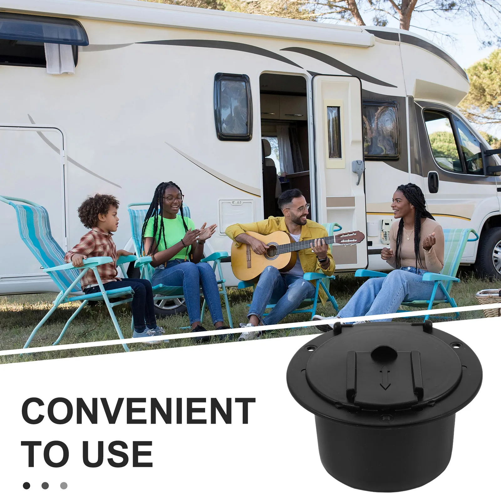 1 مجموعة 1 مجموعة سلك أسود صندوق تخزين Rv مستدير إدارة الكبلات فتحة غطاء الوصول الكهربائي المتين لتخزين سلك اليخوت Rvs