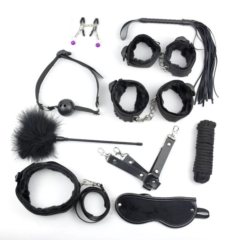 Bondage Gear 10 Pieces Sex Games Accessories Bondage RestraintsHandCuff Straps Erotic Sex Products Bandage Sex Toys Kits Tools