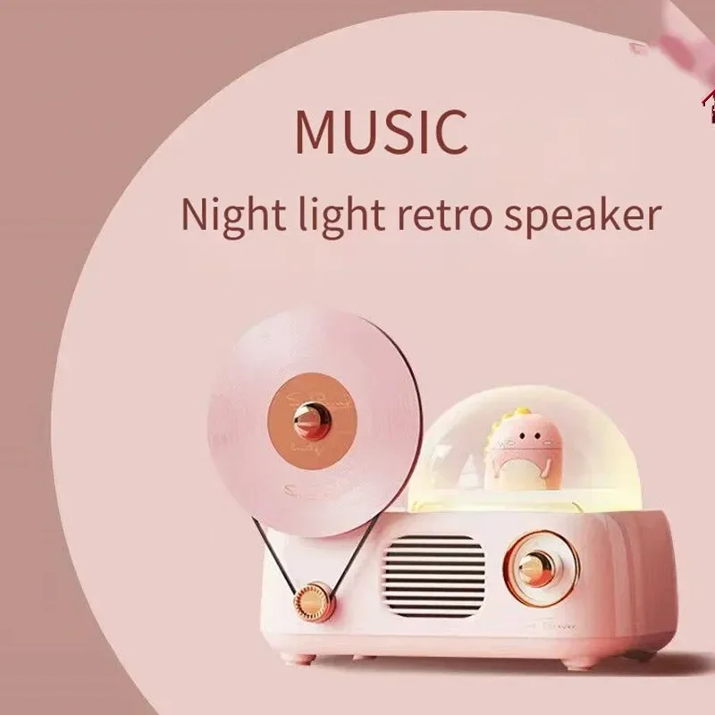 

New Retro Vinyl Wireless Bluetooth Speakers HiFi Stereo Subwoofer Sound Box Home Classical Music Player Room Night Light Speaker