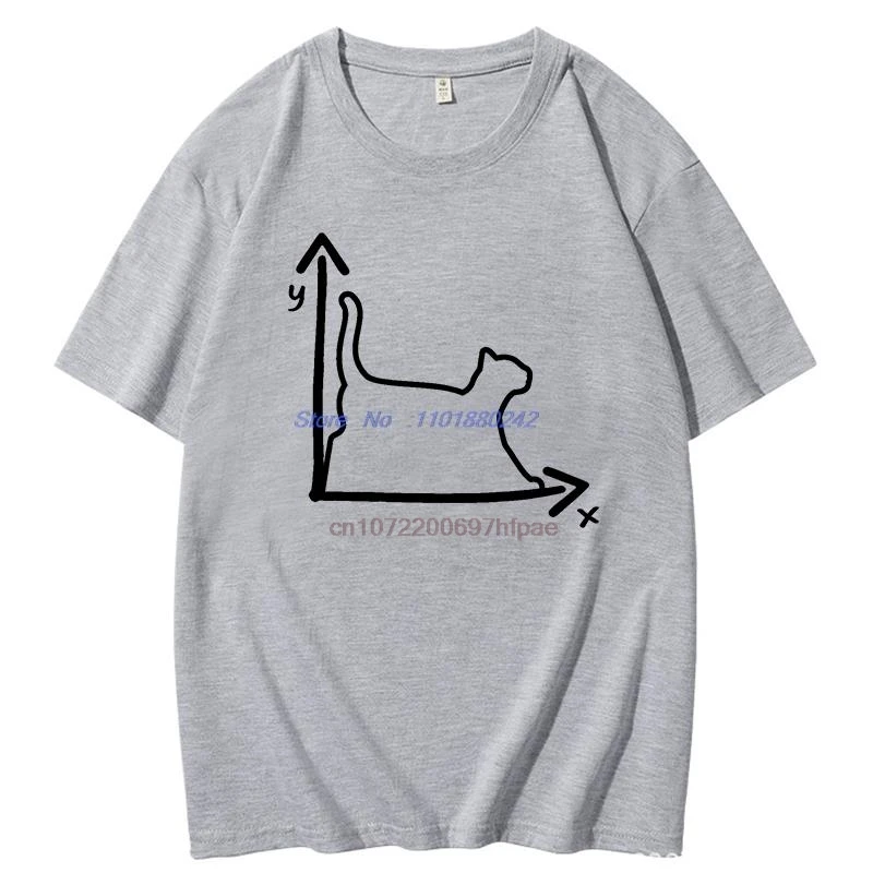 Funny Gift Graphic T Shirts Cat Cat Coordinate System Math Nerd Summer Cotton New Shirts And T-Shirts Unisex Print T Shirt