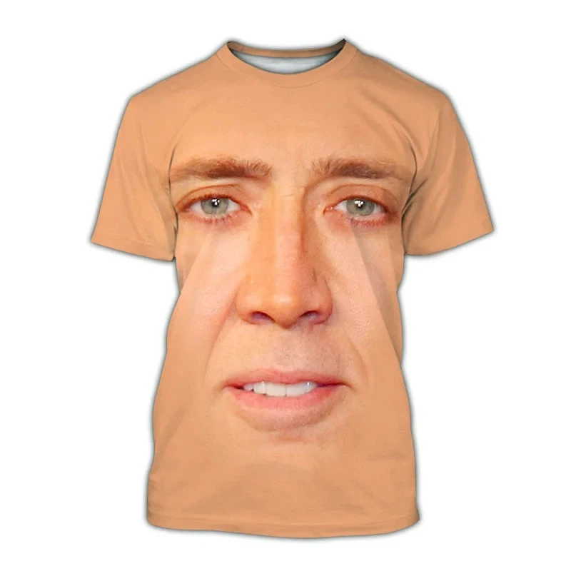 Fashion Nicolas Cage 3D Print T-Shirts Streetwear Men Funny Casual Oversized O-Neck Short Sleeved T Shirt Tees Tops Clothing