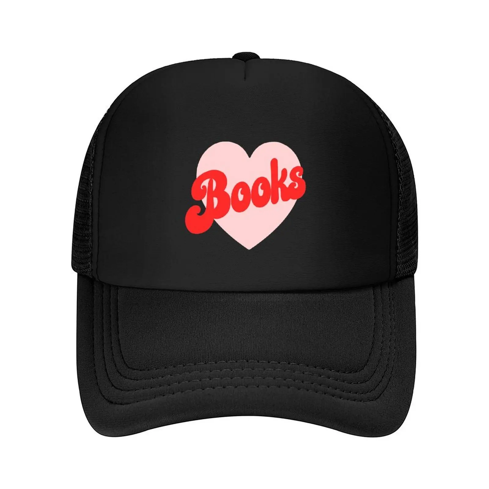 

Funny I Love Books Print with Heart Baseball Cap Funny hats Ball Cap Fashion Beach Snapback Cap Hats For Men Women's