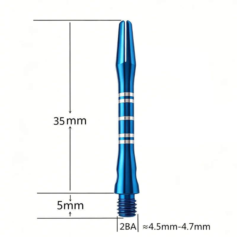 6PCS Premium Aluminum Dart Shafts 35mm 2BA Universal Thread Anti-Loose Durable Stems for Steel Soft Tip Darts