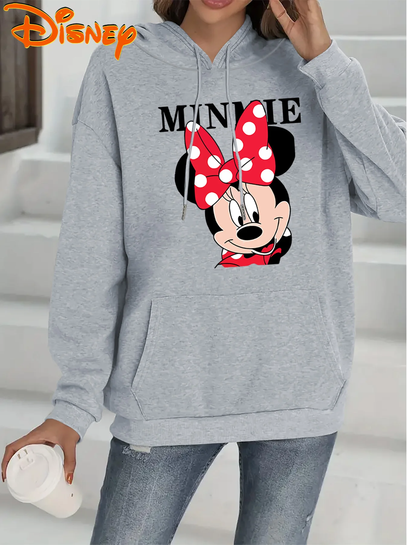 

Disney Minnie Mouse Hoodies Fashion Oversized Unisex Hoodies Sweatshirts Autumn and Winter Fleece Casual Versatile Streetwear