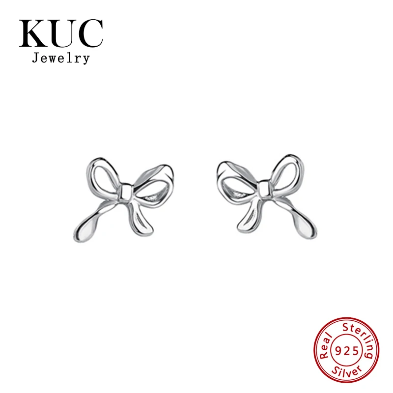 

Fashion Sweet Minimalist 925 Sterling Silver Stud Earring Fine Jewelry for Girls Korean Chic Bowknot Earrings